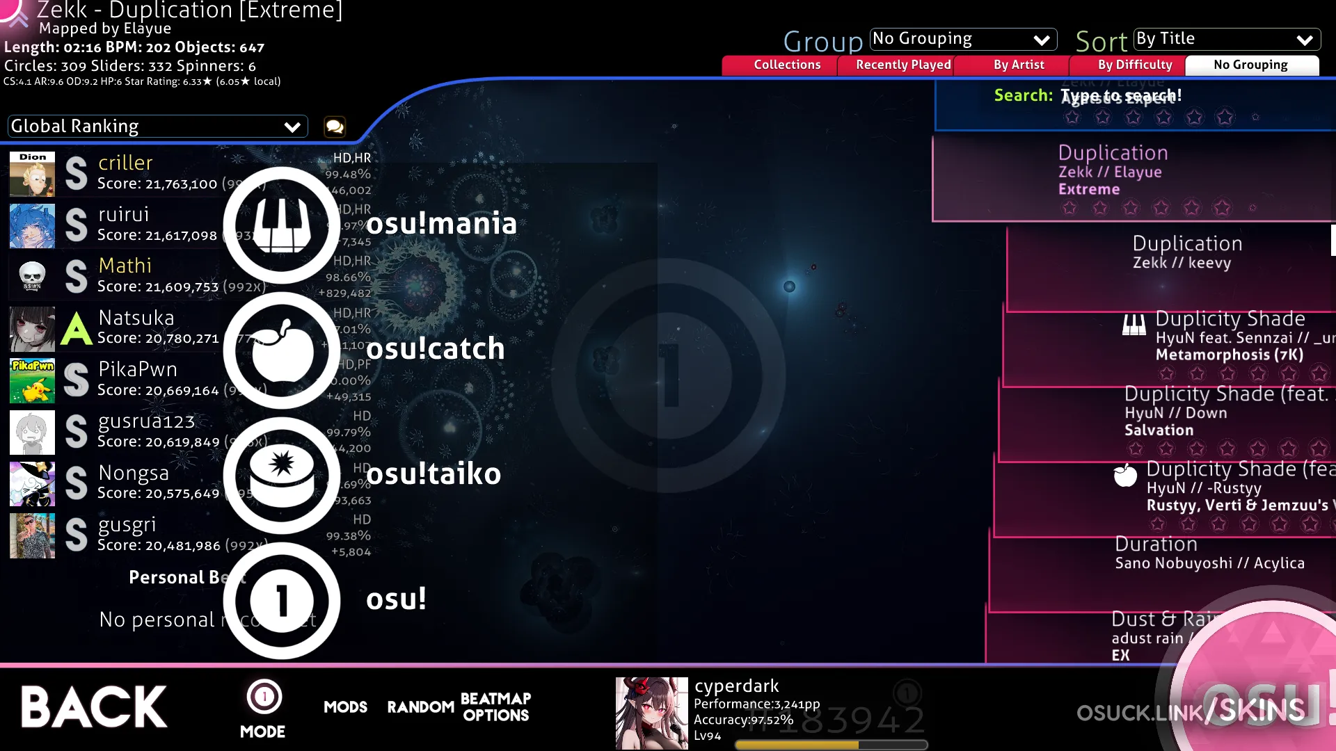 Pinkchoco PimpMyOsu - Popular osu! Skins Collection